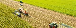 tractors on field